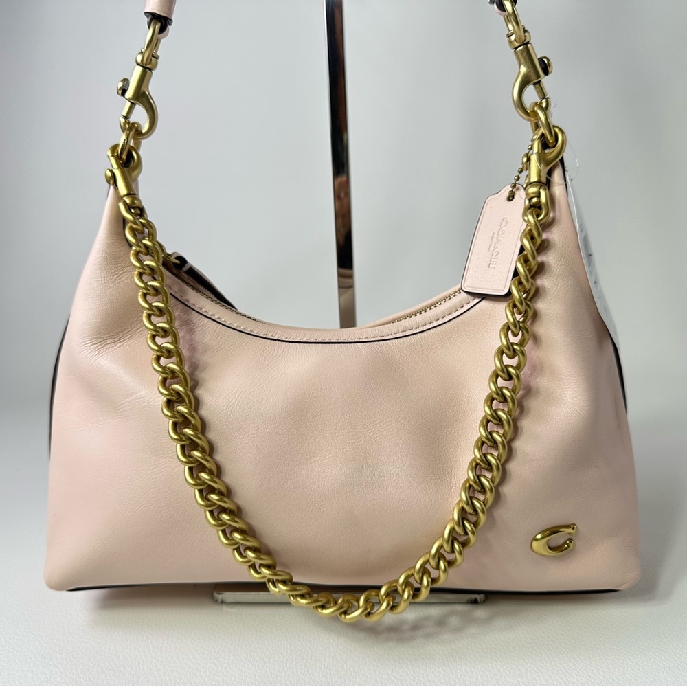 NWT Women’s Coach Juliet 25 Shoulder Bag Glovetanned Pale Pink/Blush Leather - Picture 11 of 14